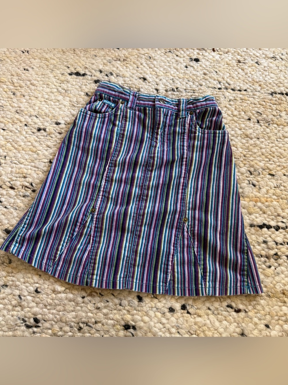 Vintage girl's 8 purple striped corduroy skirt